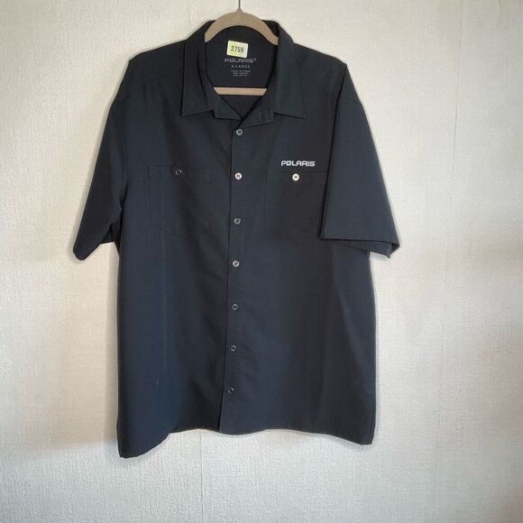 POLARIS Men's Mens XL Extra Large Short-Sleeve Tech Pit Shirt with Logo, Black - Picture 5 of 13